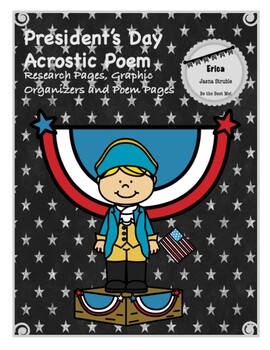 Preview of President's Day Acrostic Poem - Research Pages, Graphic Organizers, Poem Pages