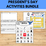 President's Day Activities BUNDLE Bingo Word Search Writing
