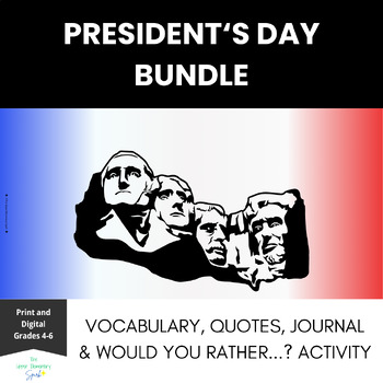 Preview of President's Day Activities Bundle for 4th, 5th, & 6th