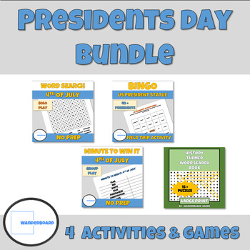 Preview of Presidents Day Activities & Games Bundle
