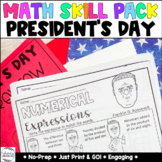 President's Day Activities Math Worksheets - No Prep - 4th
