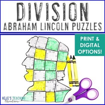 Preview of DIVISION President's Day Craft Math Worksheet Alternatives: Abraham Lincoln
