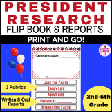 President's Day Activity Research Flip Book with Written a