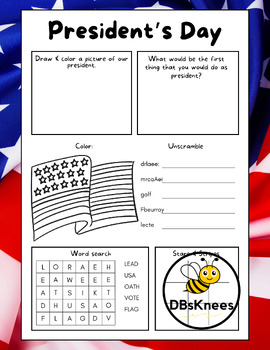 Preview of President's Day Activity with Answer Key