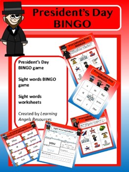 Preview of President's Day BINGO and Literacy worksheet