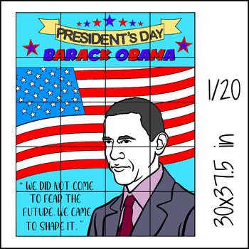 Preview of President's Day Barack Obama Collaborative Poster Bulletin Board Craft Idea