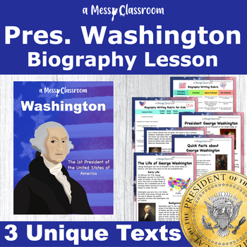 Preview of President’s Day Biography Lesson George Washington W.2.8 & RI.2.9, Fact Opinion