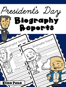 Preview of President's Day Biography Reports Freebie