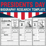 President’s Day Biography Research Template, US History A4