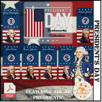 Preview of President's Day Bookmarks Collection | Featuring All 46 Presidents!