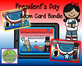 Preview of President's Day Boom Card Bundle (Plus Bonus Cut & Paste W.S.)
