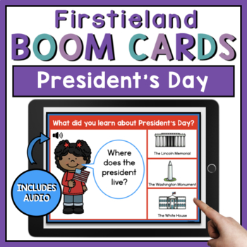 Preview of President's Day Boom Cards Activities For Kindergarten And First Grade