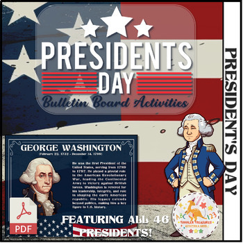 Preview of President's Day Bulletin Board Activities | Featuring All 46 Presidents!