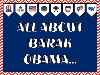 Preview of President's Day Bulletin Board Kit & Door Décor, ALL ABOUT BARAK OBAMA...