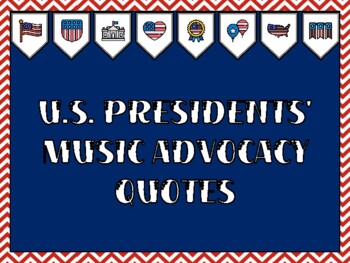 Preview of President's Day Bulletin Board Kit & Door Décor, U.S. PRESIDENTS' MUSIC ADVOCACY