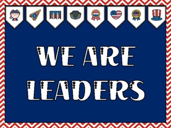 Preview of President's Day Bulletin Board Kit & Door Décor, WE ARE LEADERS Classroom Décor
