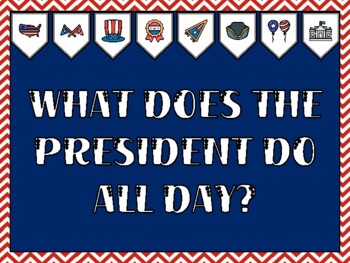 Preview of President's Day Bulletin Board Kit & Door Décor, WHAT DOES THE PRESIDENT DO...