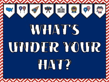 Preview of President's Day Bulletin Board Kit & Door Décor, WHAT'S UNDER YOUR HAT?