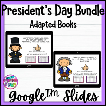 Preview of President's Day Bundle | Adapted Books | Google Slides | Special Ed