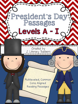 Preview of President's Day: CCSS Aligned Leveled Reading Passages and Activities A - I