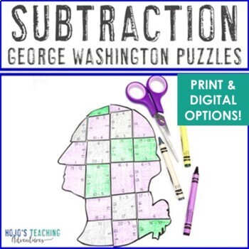 Preview of SUBTRACTION President's Day Craft Math Activities | George Washington Center