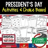 President's Day Activities, Choice Board, Digital Graphic 