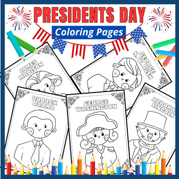 Preview of President's Day Coloring Pages.NO PREP Sheets. United States Presidents