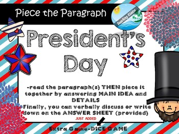 Preview of President's Day - Comprehension passage and questions