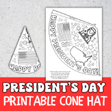 President's Day Cone Hat Activity | Presidents Day Colorin