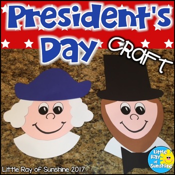 Preview of President’s Day Craft George & Abe for February