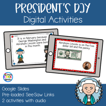 Preview of President's Day Digital Activities | Google Slides & SeeSaw