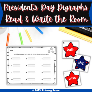 Preview of President's Day Digraphs Read & Write the Room