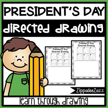 Preview of President's Day Directed Drawing Activity for Including Art in any Subject