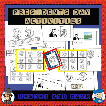 Preview of President's Day Emergent Reader And Game