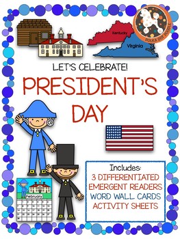 Preview of President's Day...Emergent Readers, Word Wall Cards, Worksheets