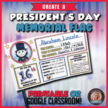 Preview of President's Day Flag | Printable OR Digital | February