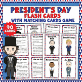 President's Day Flash Cards With Matching Cards Game | 45 