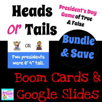 Preview of President's Day Head or Tails Game Digital and Google Slides™