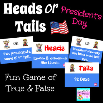 Preview of President's Day Heads and Tails Game (True/False) BOOM Deck