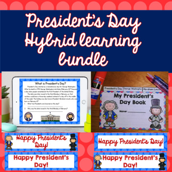 Preview of President's Day Hybrid and Digital Learning Bundle for Google Classroom