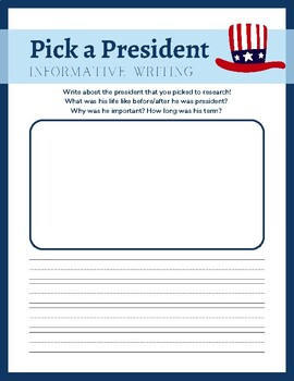 Preview of President's Day Informative Writing