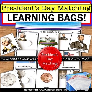 Preview of President's Day Learning Bag for Special Education and Autism