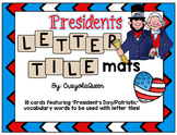 President's Day Letter Tile Mats