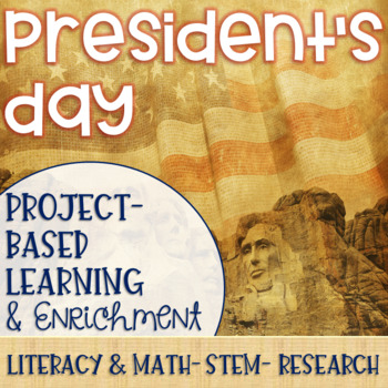 Preview of President's Day Makerspace Project Based Learning and Enrichment Task Cards