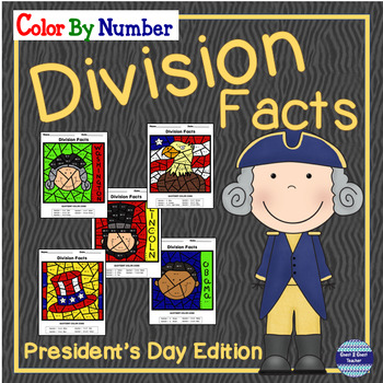 Preview of President's Day Math Color By Number Division