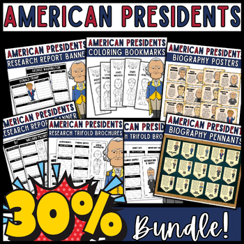 Preview of President's Day Mega Bundle: Posters, Bulletin Board, Brochures and More!