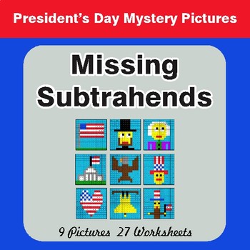 President's Day: Missing Subtrahends - Color-By-Number Math Mystery Pictures