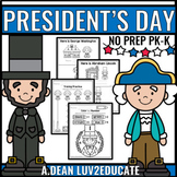 President's Day NO PREP Preschool Packet