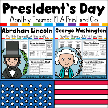 Preview of President's Day NO PREP Activity Pack Bundle (with Research Project)