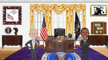 Preview of President's Day-Oval Office Bitmoji Classroom w/activities Distance Learning
